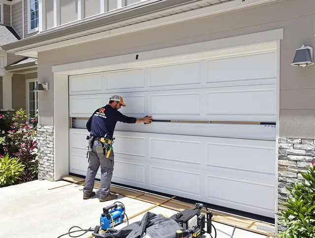Ridgefield Garage Door Repair team performing complete garage door replacement at Ridgefield residence