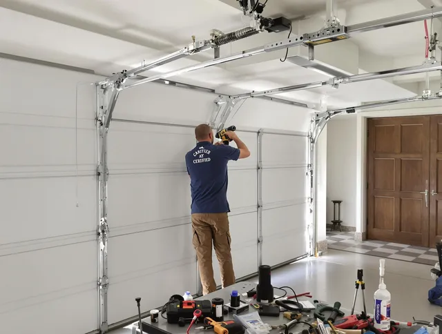 Ridgefield Garage Door Repair certified technician performing precision garage door repair in Ridgefield