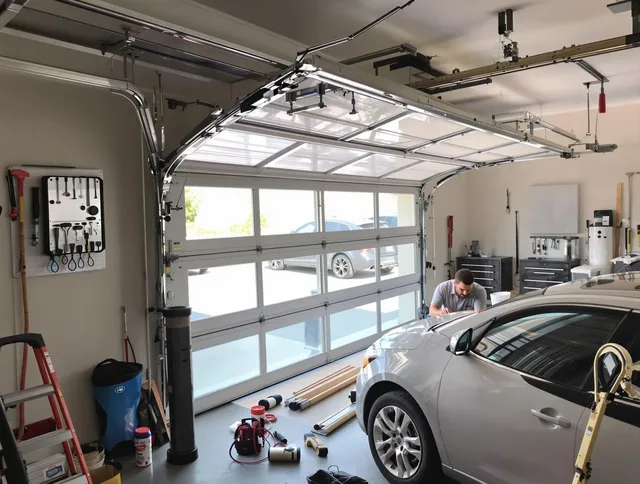 Garage door noise reduction service by Ridgefield Garage Door Repair in Ridgefield