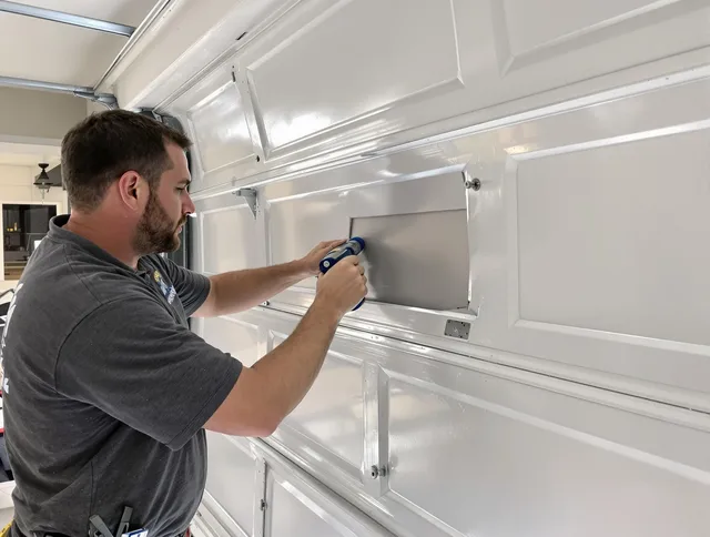 Garage door panel repair by Ridgefield Garage Door Repair in Ridgefield