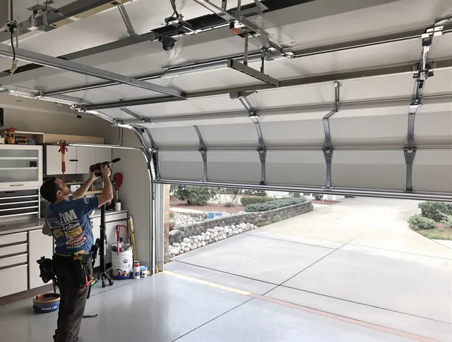 Garage door track repair service by Ridgefield Garage Door Repair in Ridgefield